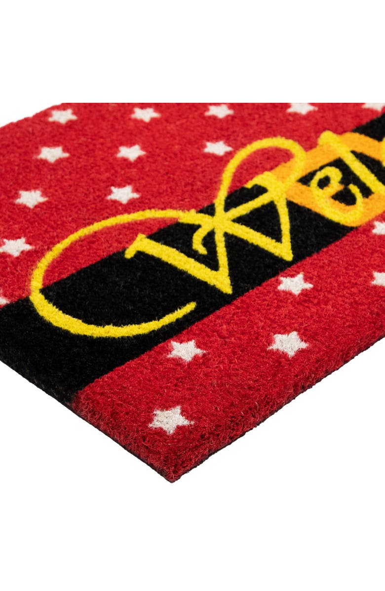 Northlight Red and White Santa Suit with Buckle "Welcome" Coir Christmas Outdoor Doormat 18" x 30", Alternate, color, Red