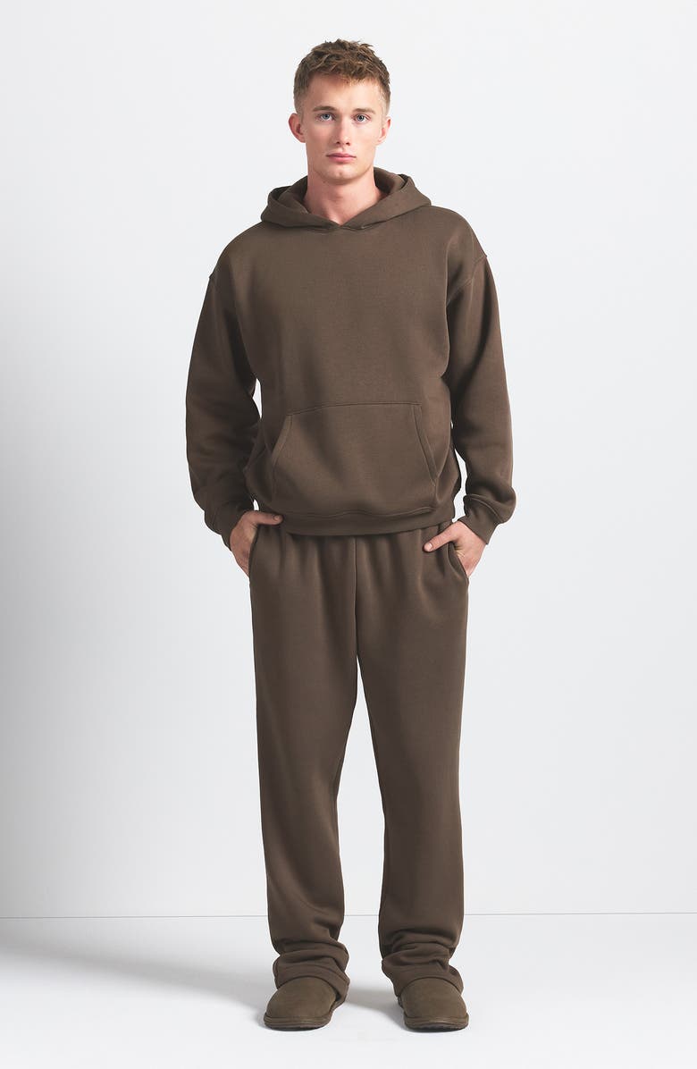 SKIMS Fleece Lounge Relaxed Hoodie, Alternate, color, Driftwood