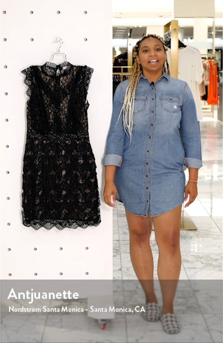 Chelsea 28 Sleeveless Allover Lace Sheath Dress, sales video thumbnail