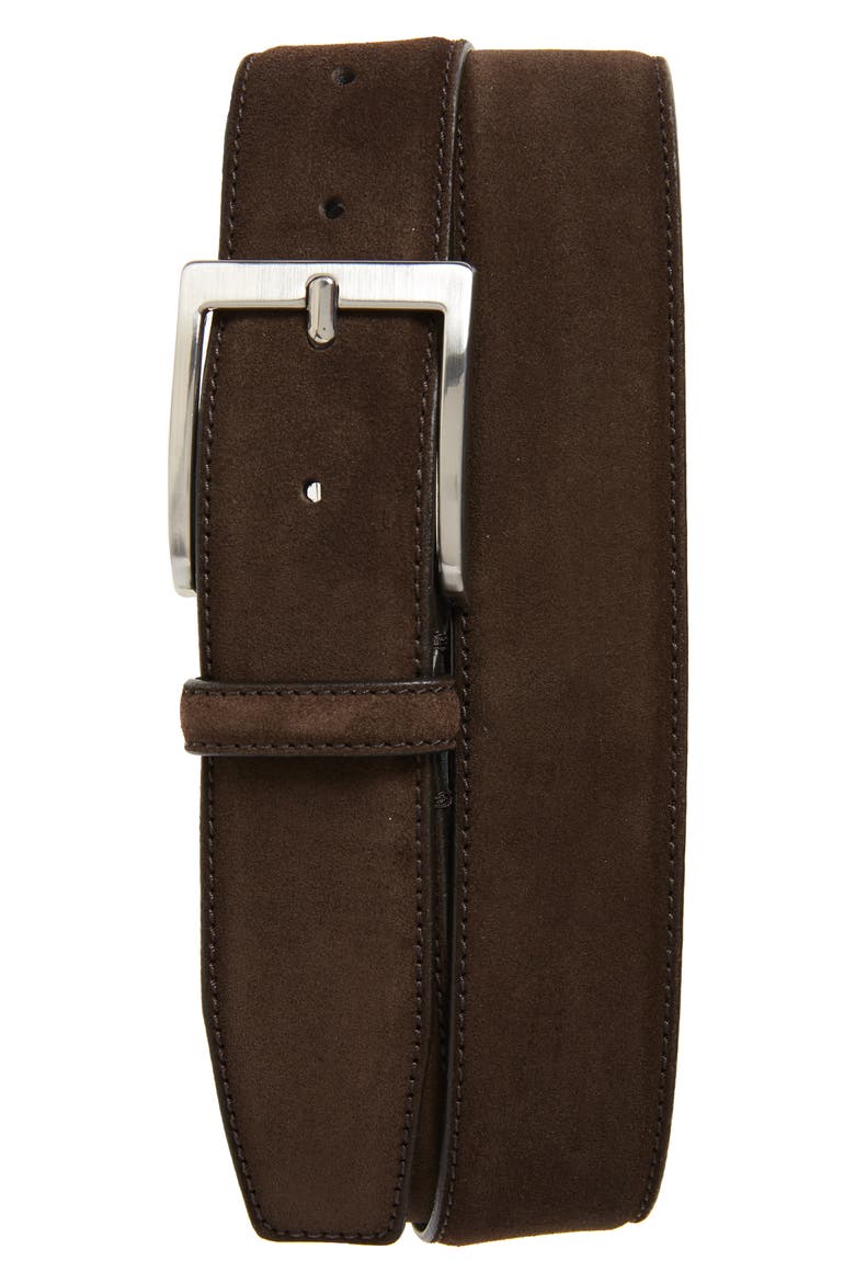 Suede Belt, Main, color, SUEDE ALASKA DARK BROWN