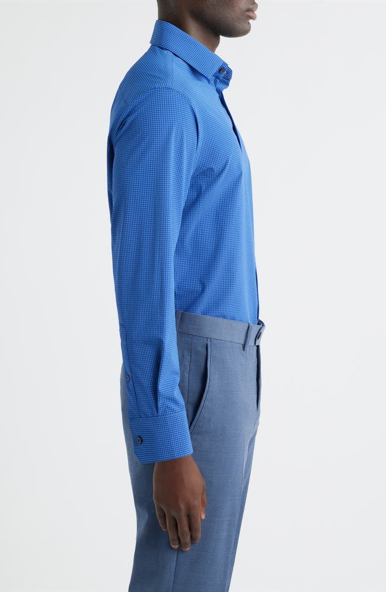Mizzen+Main Leeward Trim Fit Grid Performance Button-Up Shirt, Alternate, color, Cobalt Jared Grid