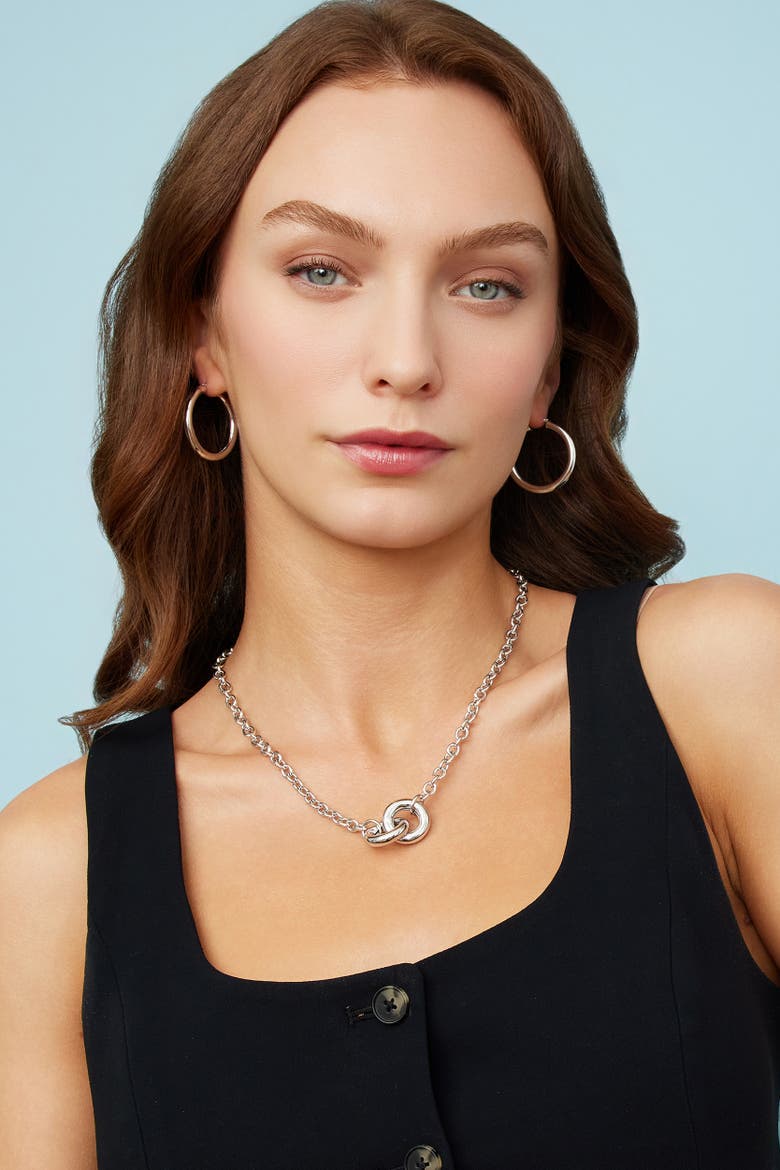 Everyday Bold Hoops in Sterling Silver, Alternate, color, Silver