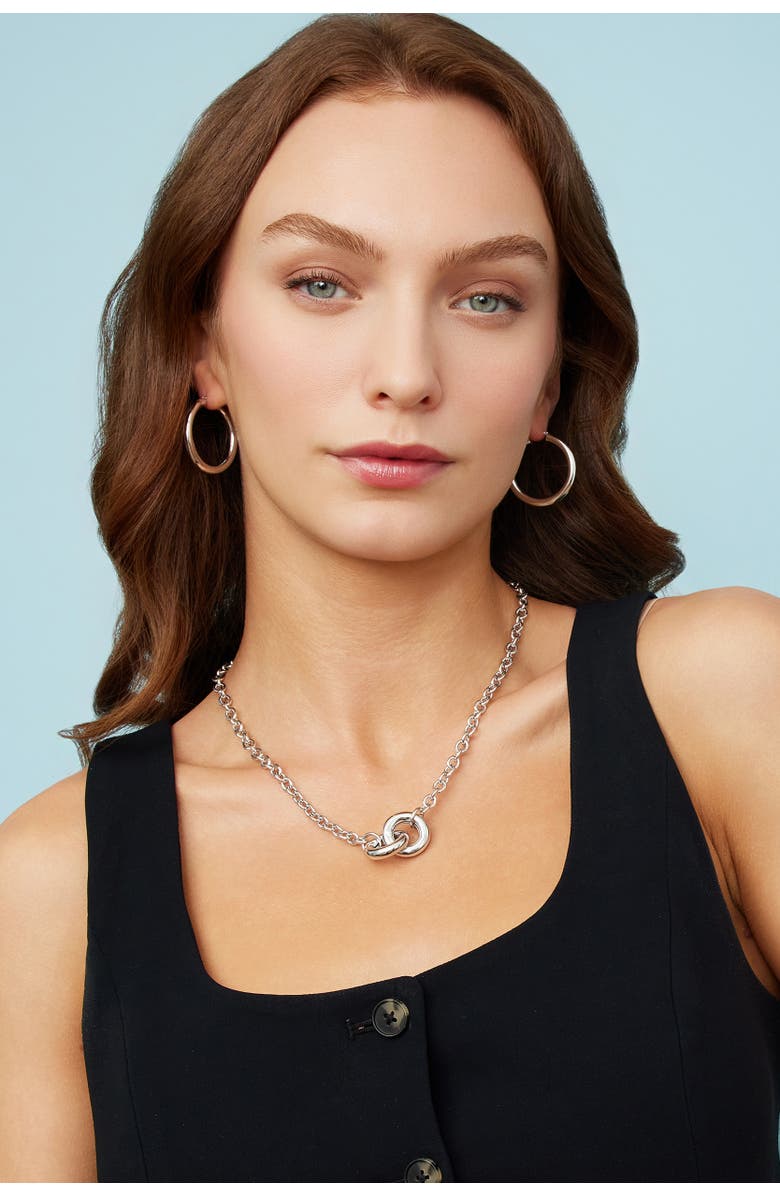 Oradina Everyday Bold Hoops in Sterling Silver, Alternate, color, Silver