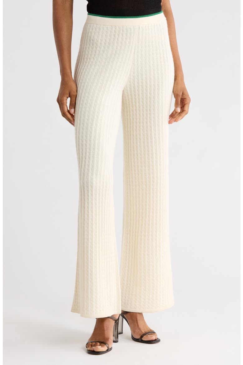 The Cable Cashmere & Silk Sweatpants, Main, color, KELLY GREEN MULTI