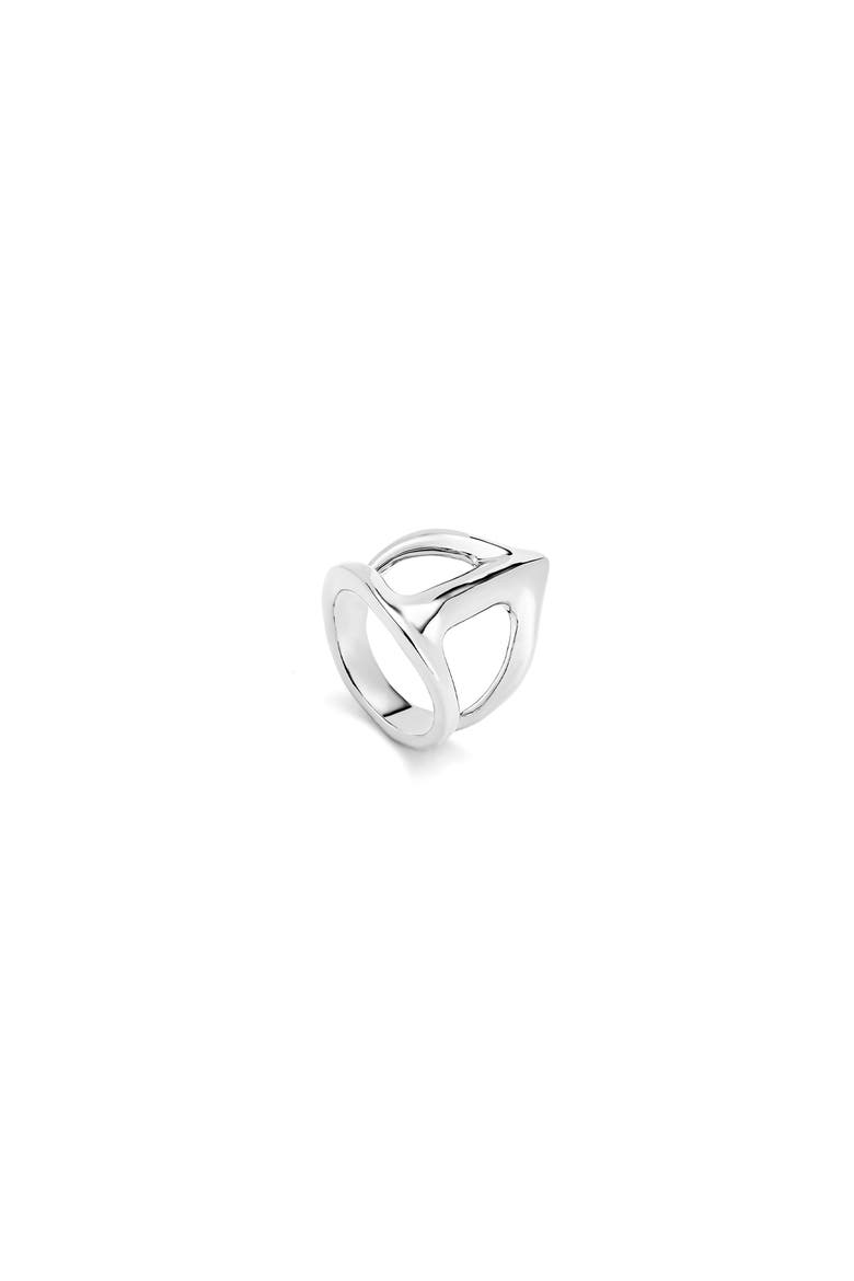 Sterling Silver Plated Ring in the Shape of a Manta Ray, Alternate, color, Silver