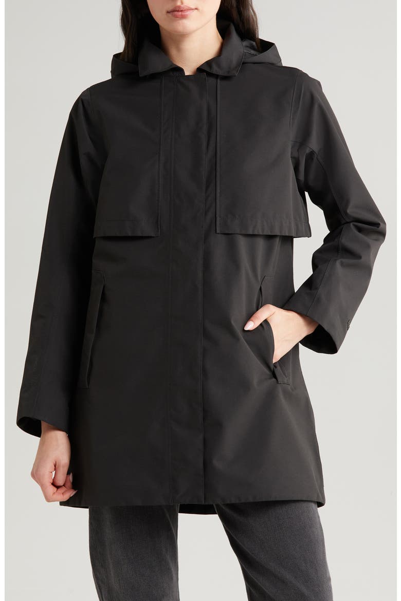 Lilja Waterproof Raincoat, Alternate, color, BLACK