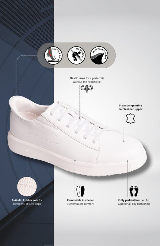 Marc Joseph New York River St Hands-Free Slip On Technology Leather Fashion Sneakers, Alternate, color, White Napa Leather