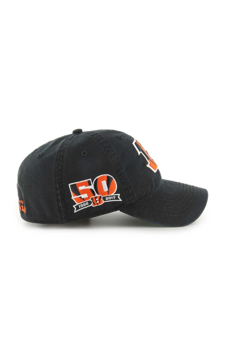 Men's '47 Black Cincinnati Bengals Sure Shot Franchise Fitted Hat, Alternate, color, Black