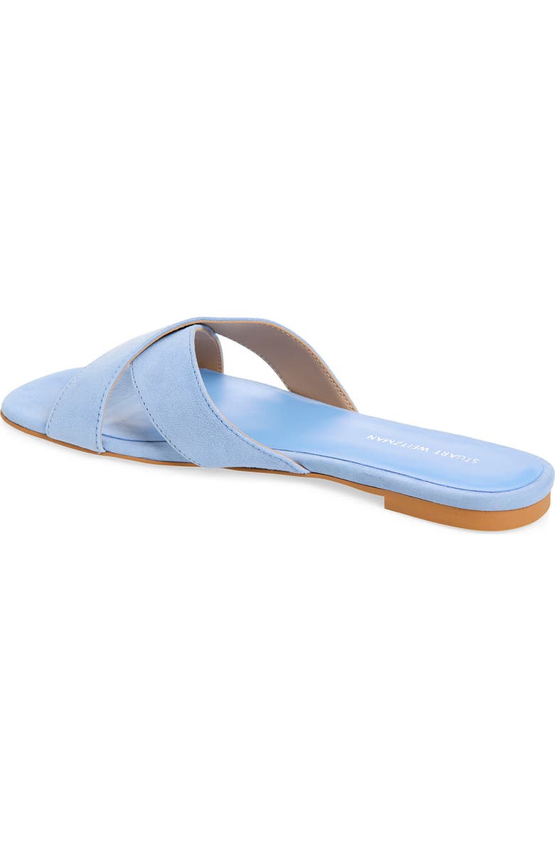 Stuart Weitzman Roza Flat Slide Sandal, Alternate, color, Cornflower
