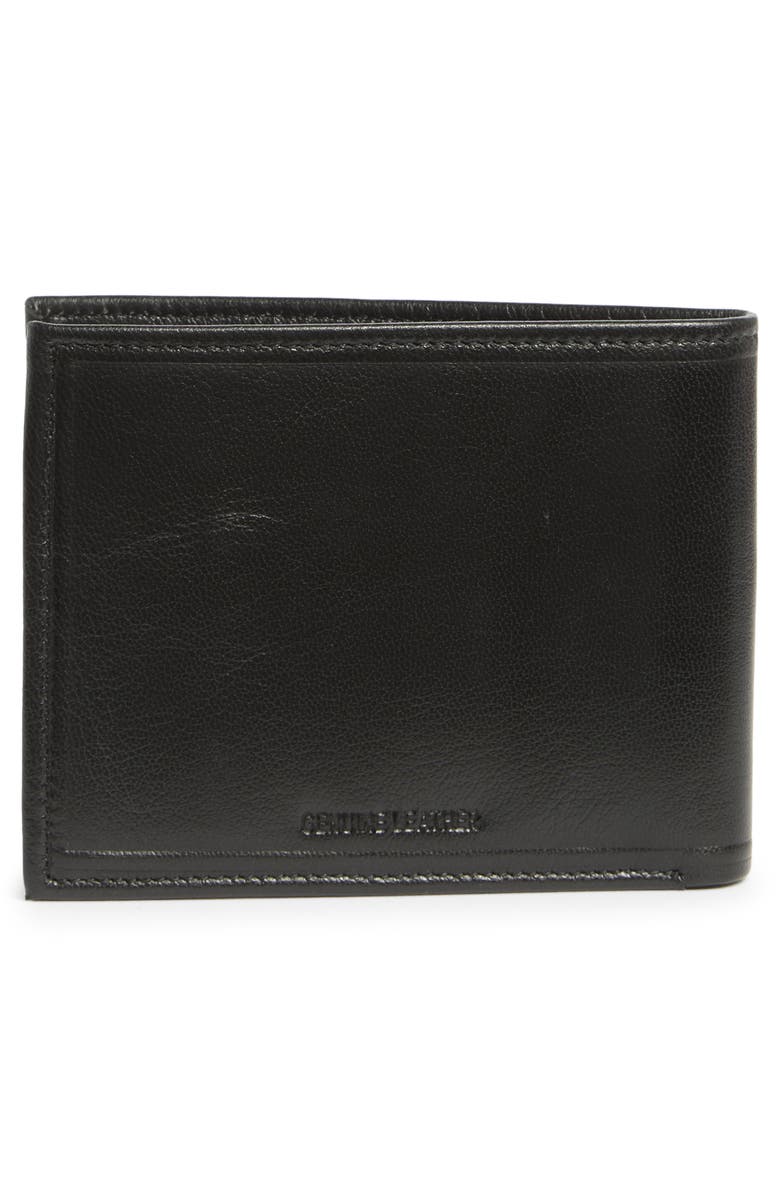 Original Penguin Stitch Crease Leather Bifold Wallet, Alternate, color, Black