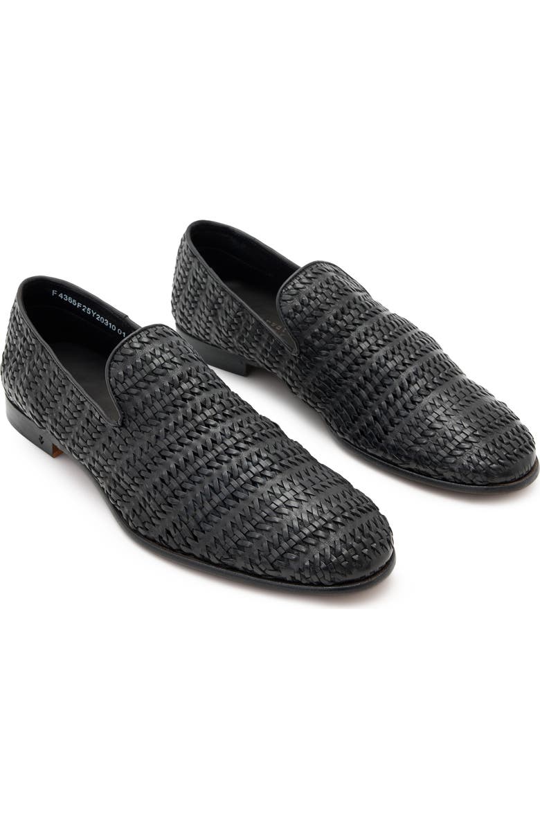 John Varvatos Venice Woven Slip On Shoe, Main, color, Black