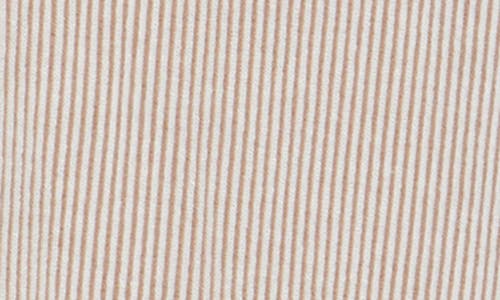 Adrianna Papell Stripe Crop Button-up Shirt In Neutral