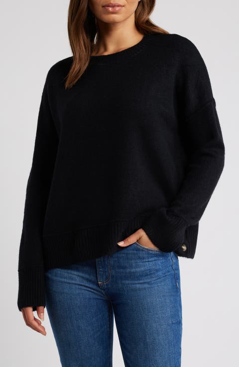 Three Button Crewneck Sweater