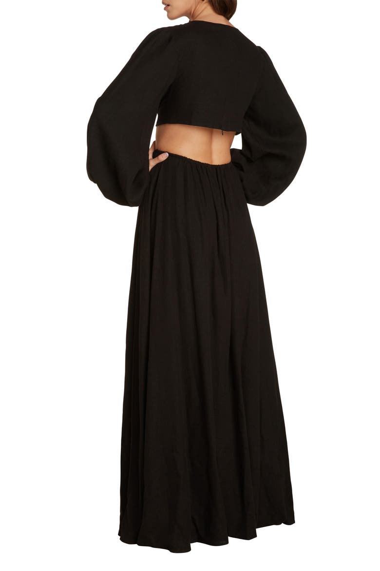 Rosa Long Sleeve Maxi Dress, Alternate, color, BLACK