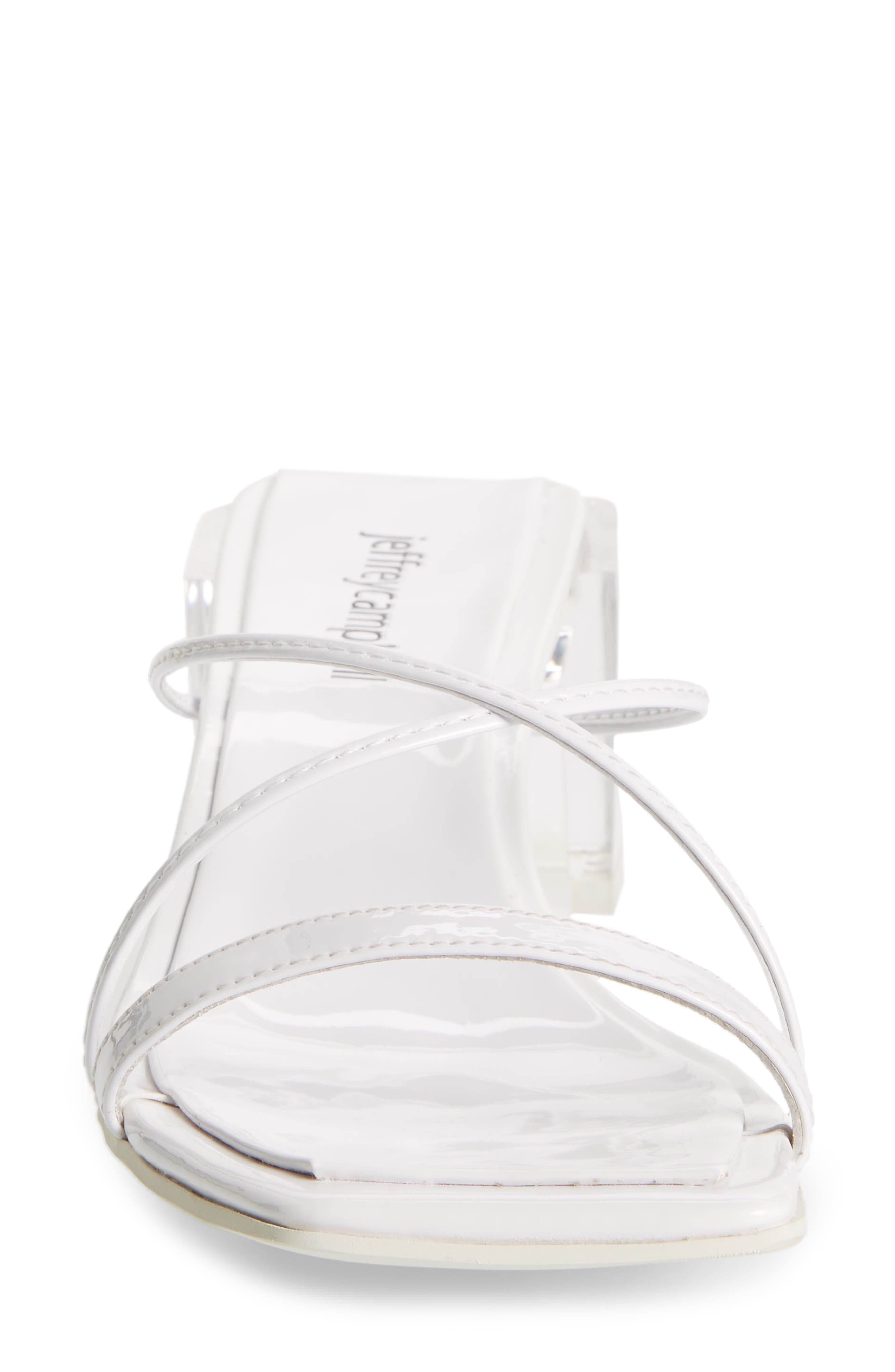 Mural-Lo Slide Sandal, Alternate, color, WHITE PATENT LEATHER/ CLEAR