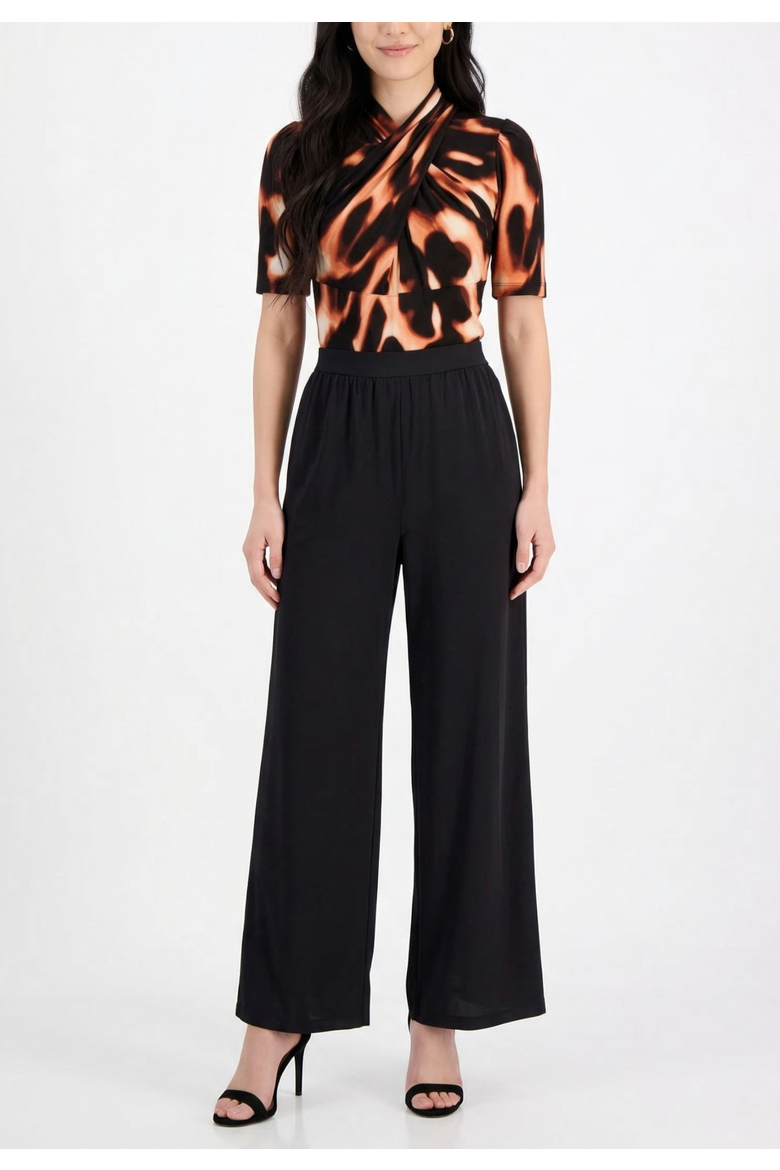 Joan Crossover Front Jumpsuit, Main, color, Leopard Smoke