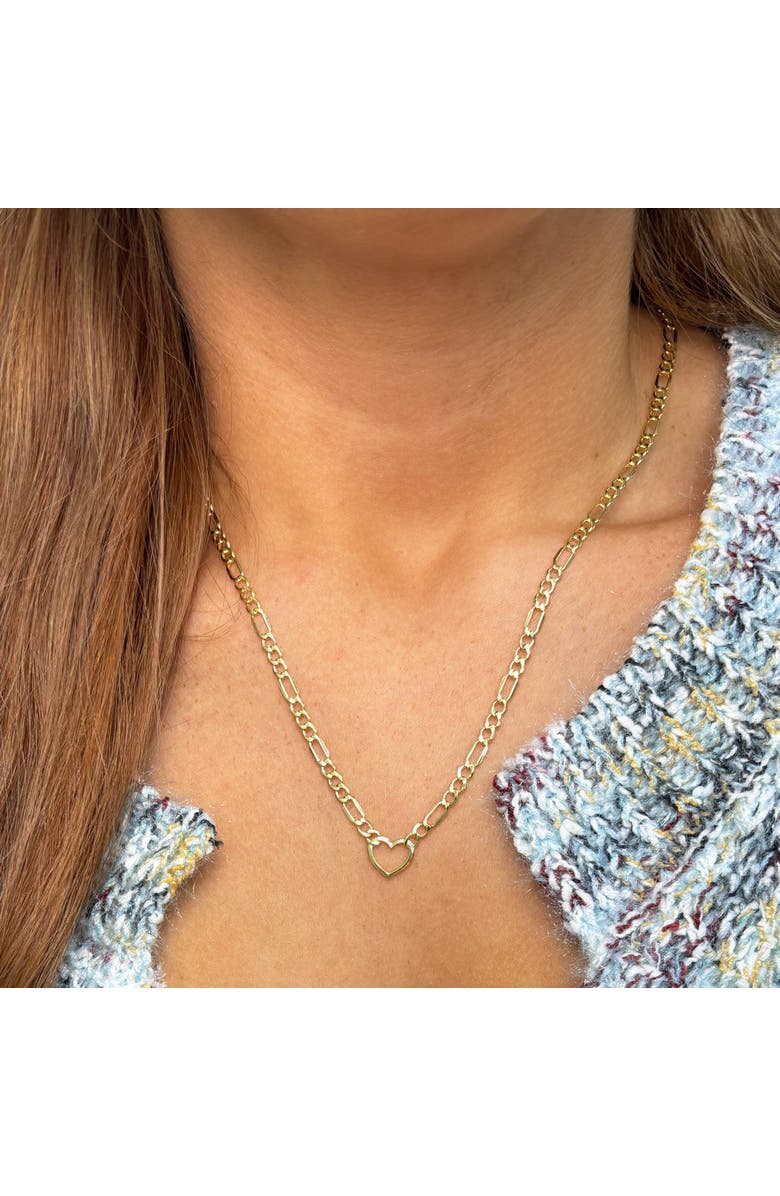 The Lovery Fine Jewelry Figaro Heart Necklace, Alternate, color, Yellow Gold