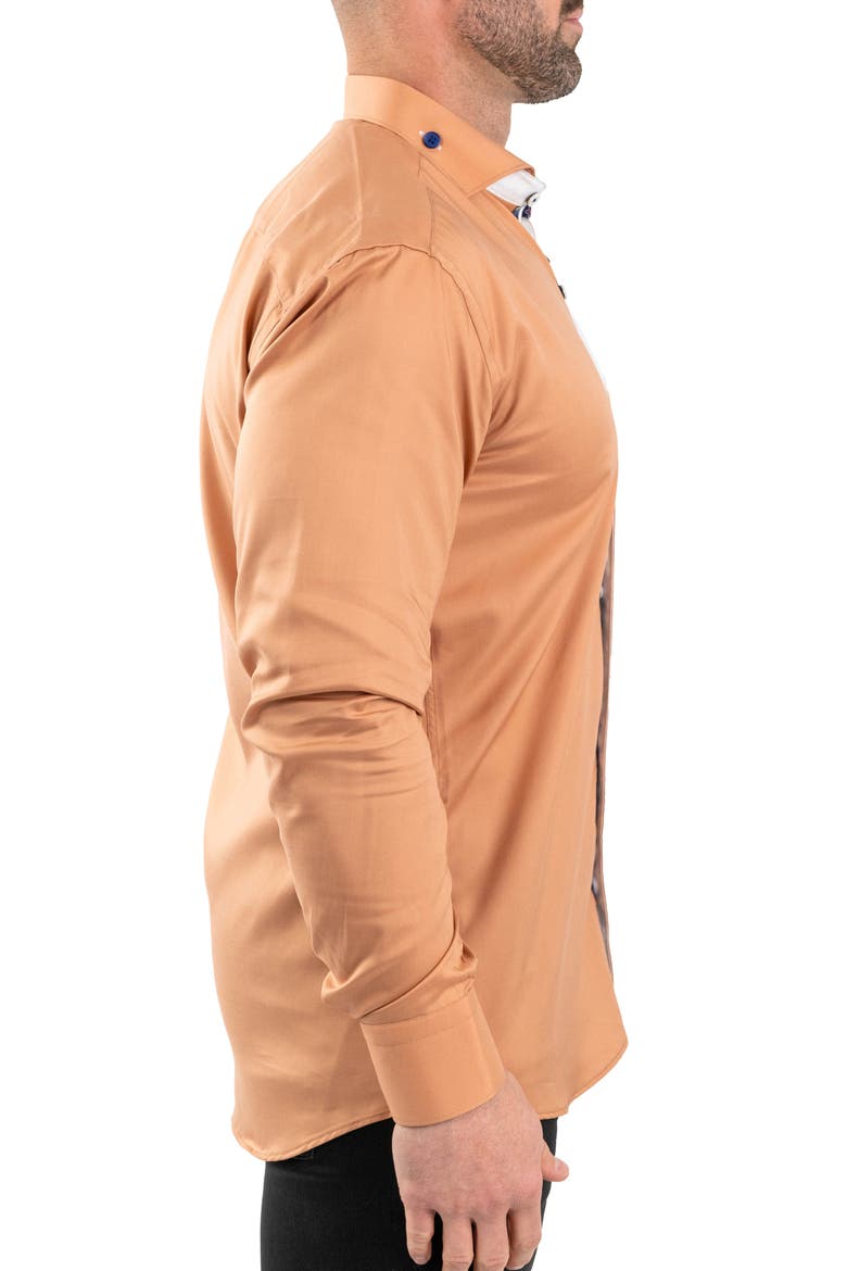 Einstein Solid Tencel® Button-Down Shirt, Alternate, color, ORANGE