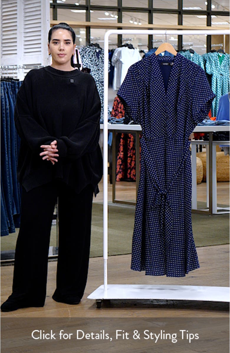 Micro Dot Crêpe de Chine Midi Shirtdress, sales video thumbnail