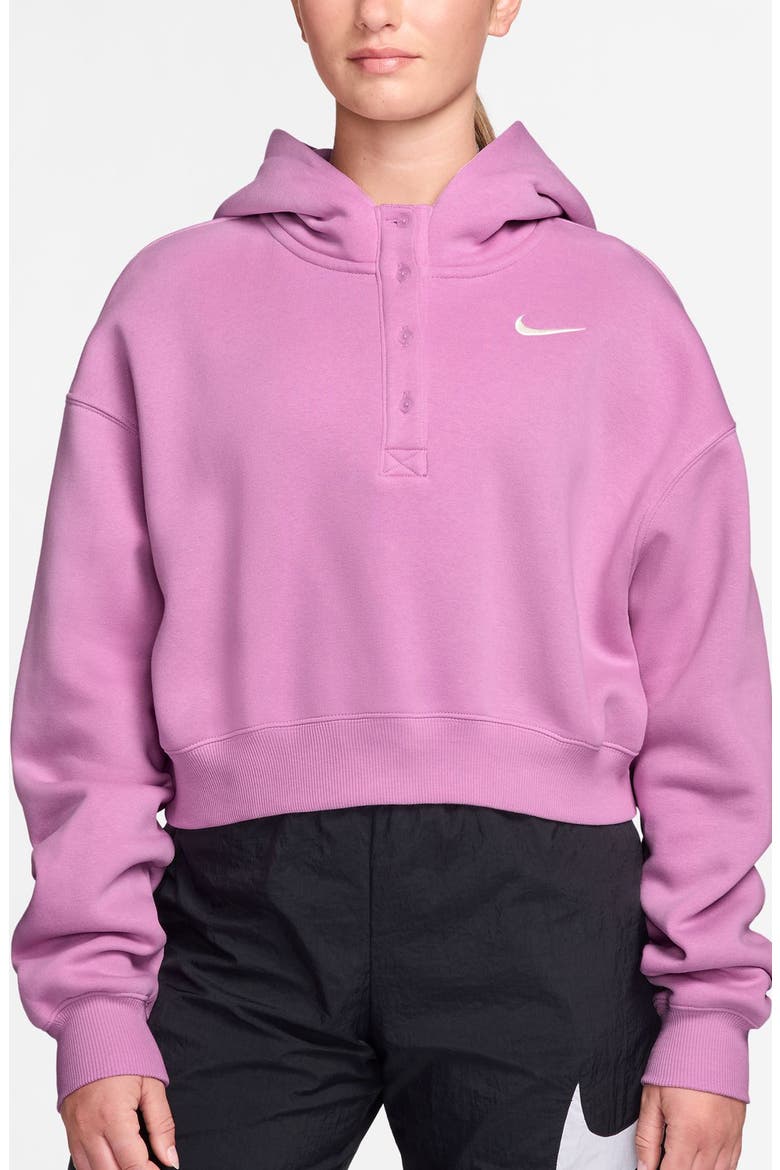 Sportswear Phoenix Fleece Crop Sweatshirt, Main, color, LIGHT MAGENTA/ SAIL