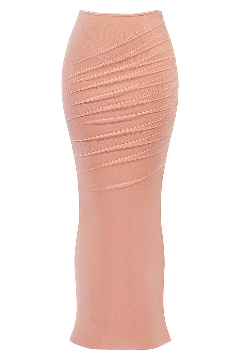 Cassidy Ruched Maxi Skirt, Alternate, color, PEACH PEARL