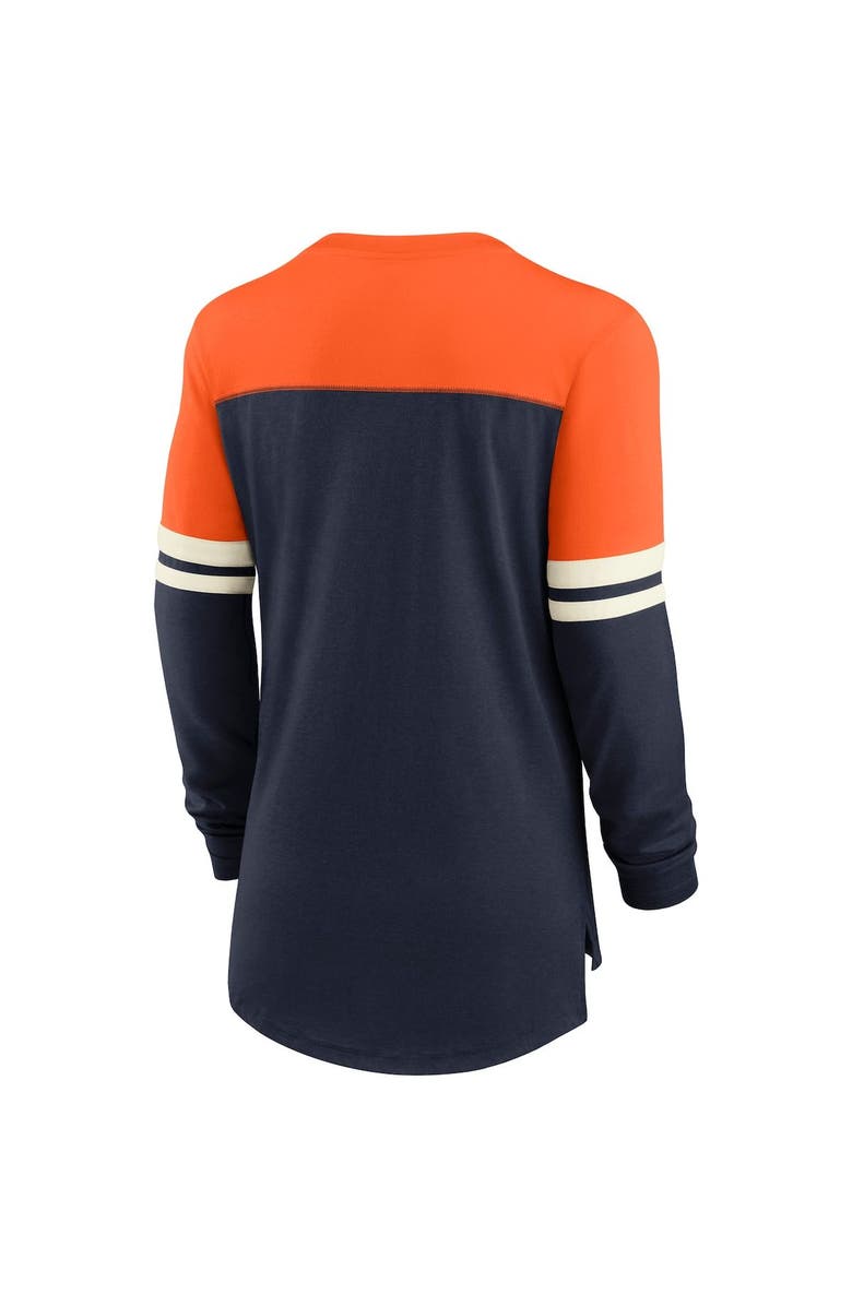 Nike Women's Nike Navy/Orange Chicago Bears Retro Script Performance Tri-Blend Long Sleeve T-Shirt, Alternate, color, 