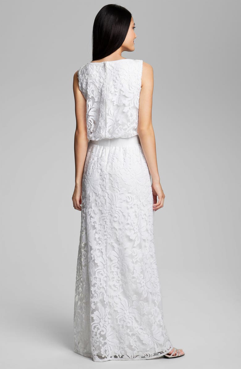Tadashi Shoji Embroidered Lace Blouson Gown, Alternate, color,