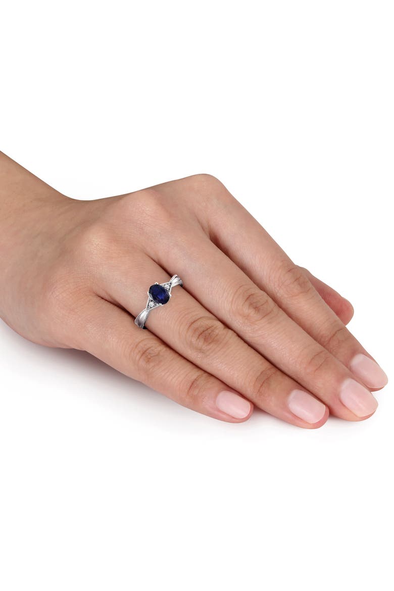 Oval Sapphire Ring with Diamonds 14k, Alternate, color, Sapphire