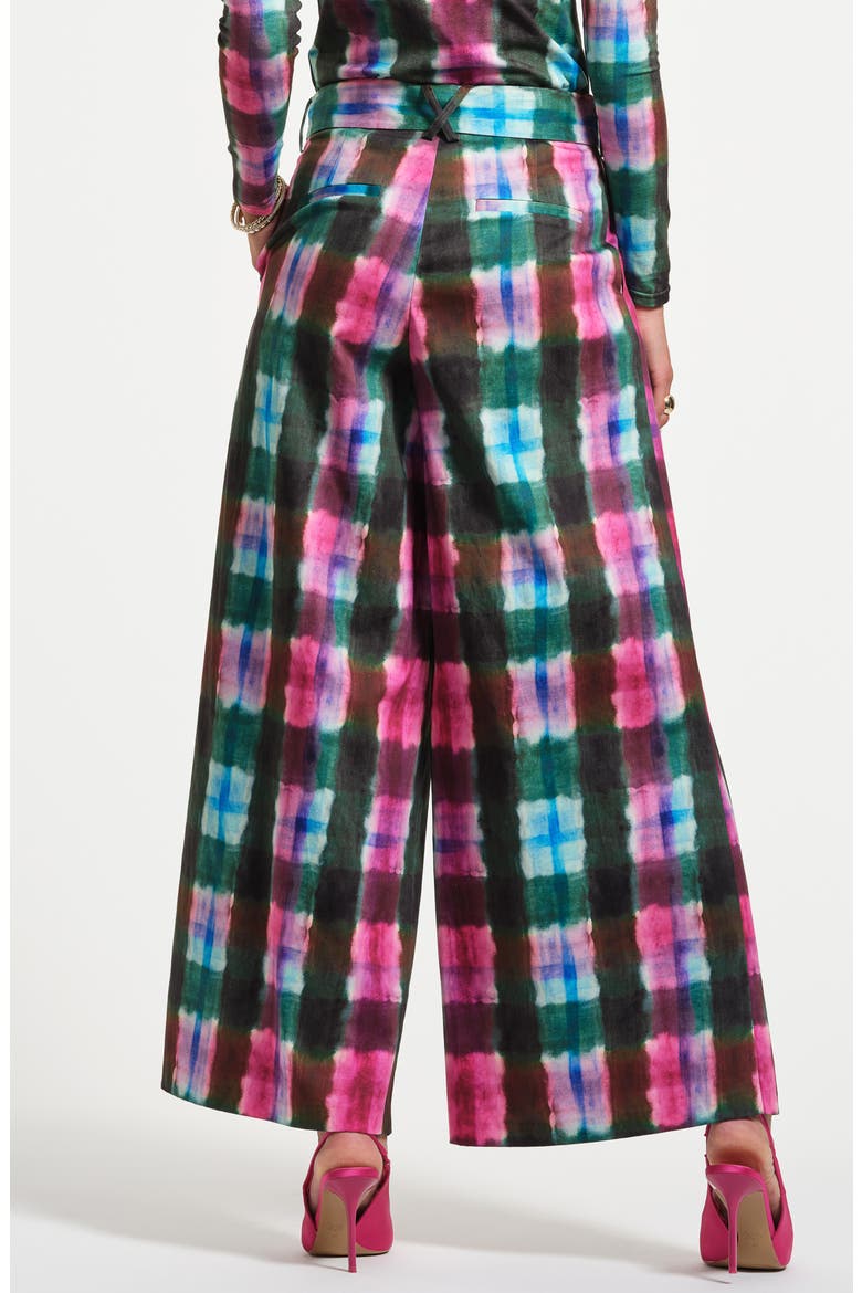 Belted Palazzo Pants, Alternate, color, WATERCOLOR TARTAN