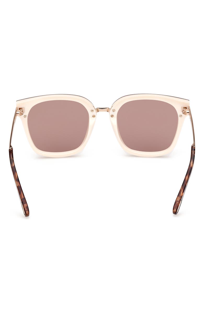 TOM FORD 68mm Round Sunglasses, Alternate, color, Ivory / Brown