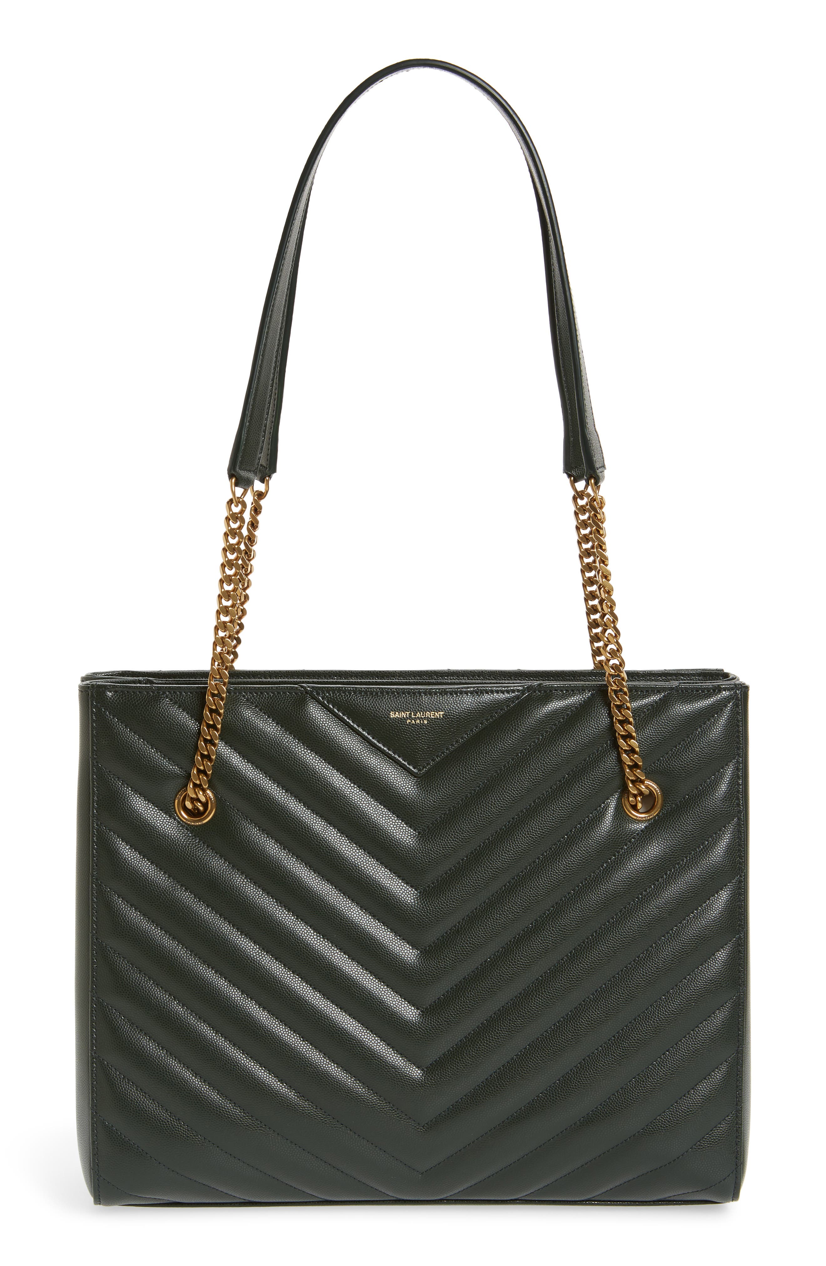 Medium Tribeca Quilted Calfskin Leather Tote, Main, color, VERT FONCE