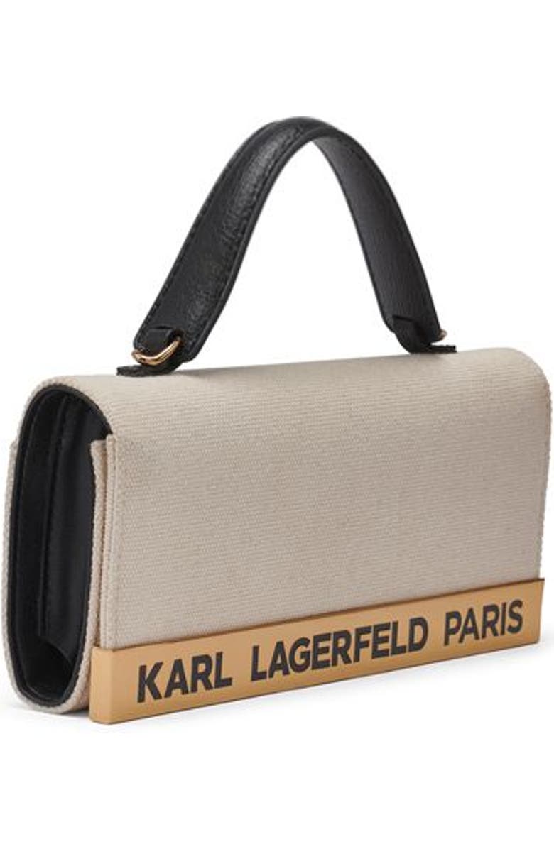 KARL LAGERFELD PARIS Jacqueline Canvas Crossbody, Alternate, color, Natural/Black