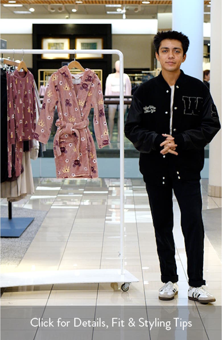 Kids' Princess Print Plush Hooded Robe, sales video thumbnail