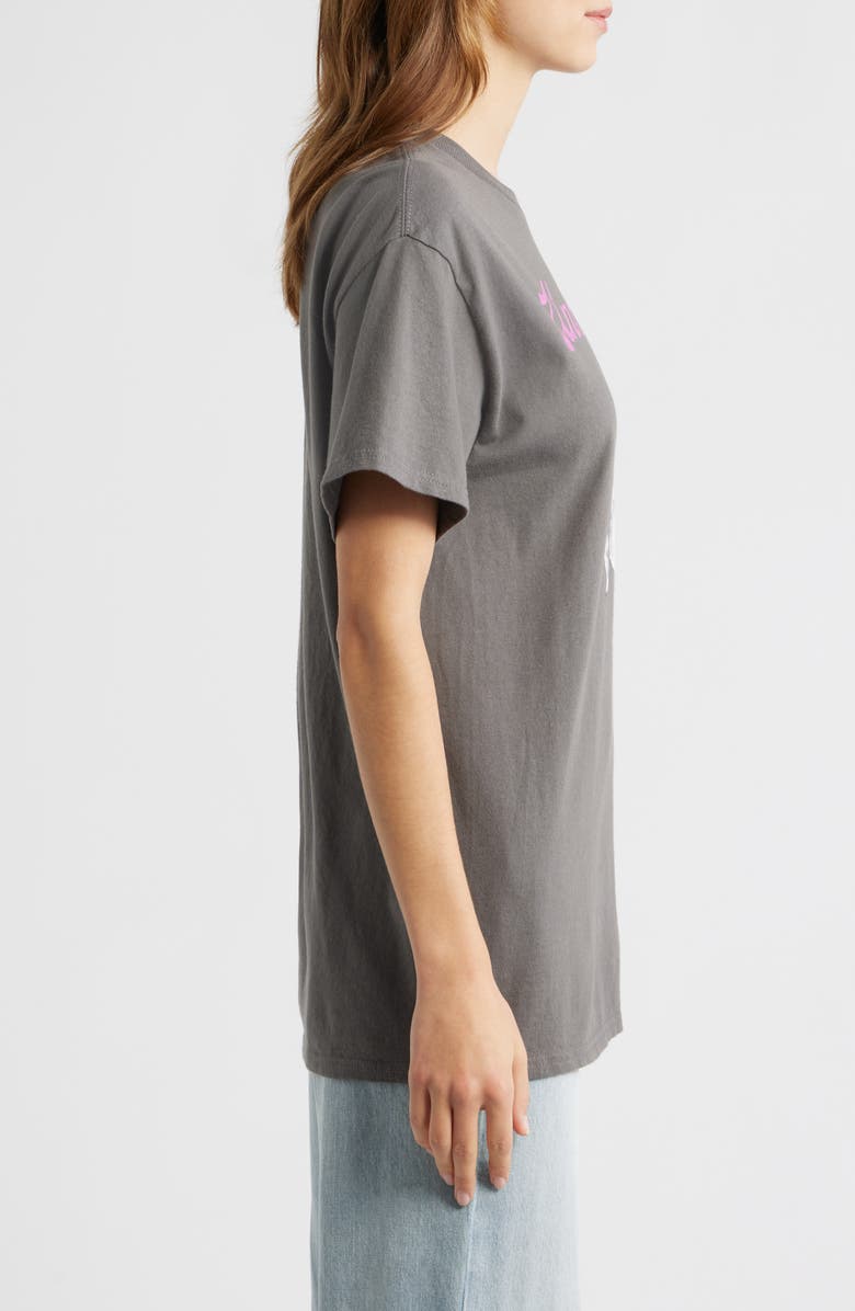 Junk Food Unbothered Kitten Graphic T-Shirt, Alternate, color, Charcoal