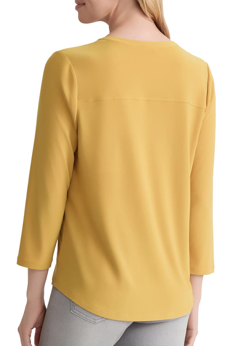 Patch Pocket Crepe Popover Top, Alternate, color, JONAGOLD