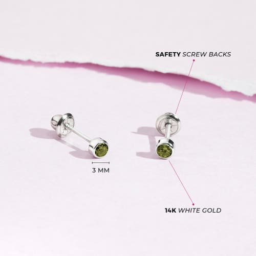 In Season Jewelry 14k Bezel Cubic Zirconia Earrings In August
