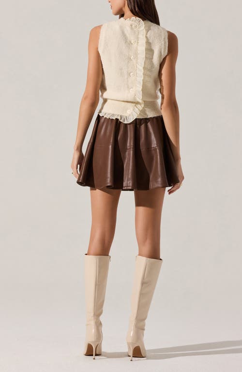 Astr The Label Pernille Ruffle Sleeveless Sweater In White
