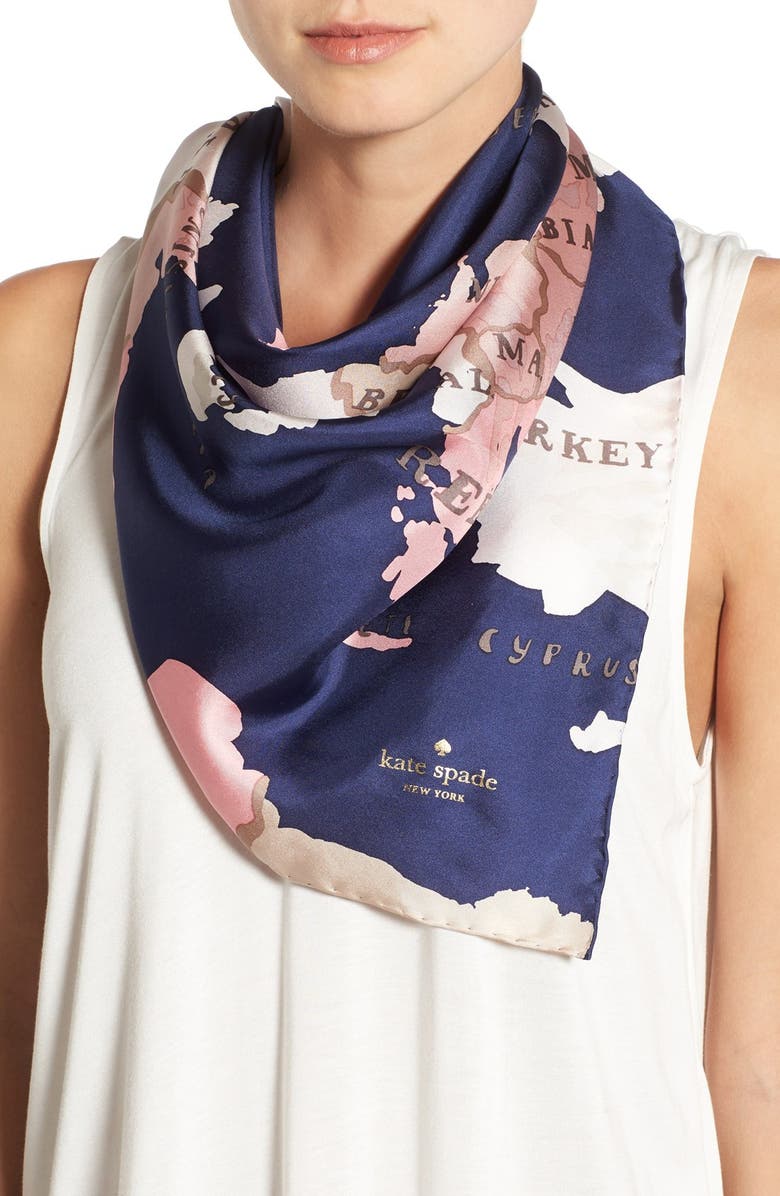 Kate Spade New York 'going places' silk scarf, Main, color,