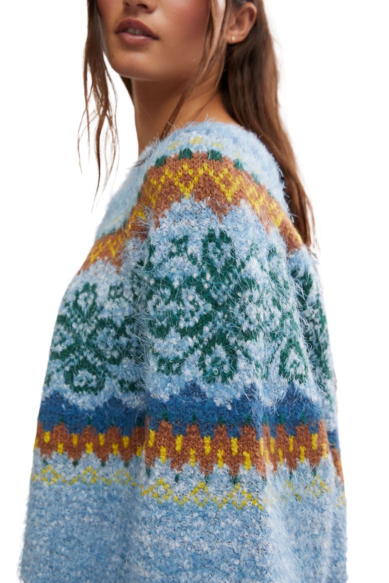 Festive Frost Fair Isle Sweater, Alternate, color, ICE BLUE COMBO