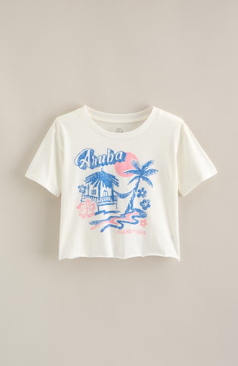 Kids' Crop Cotton Graphic T-Shirt