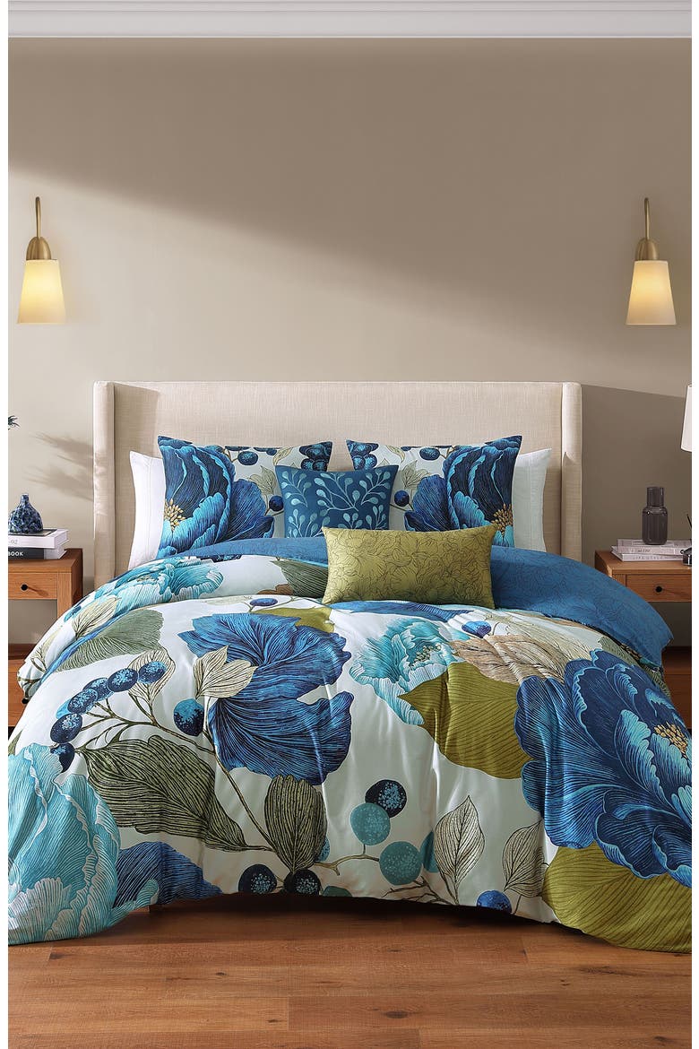 Teal Tapestry Comforter Set, Main, color, BLUE