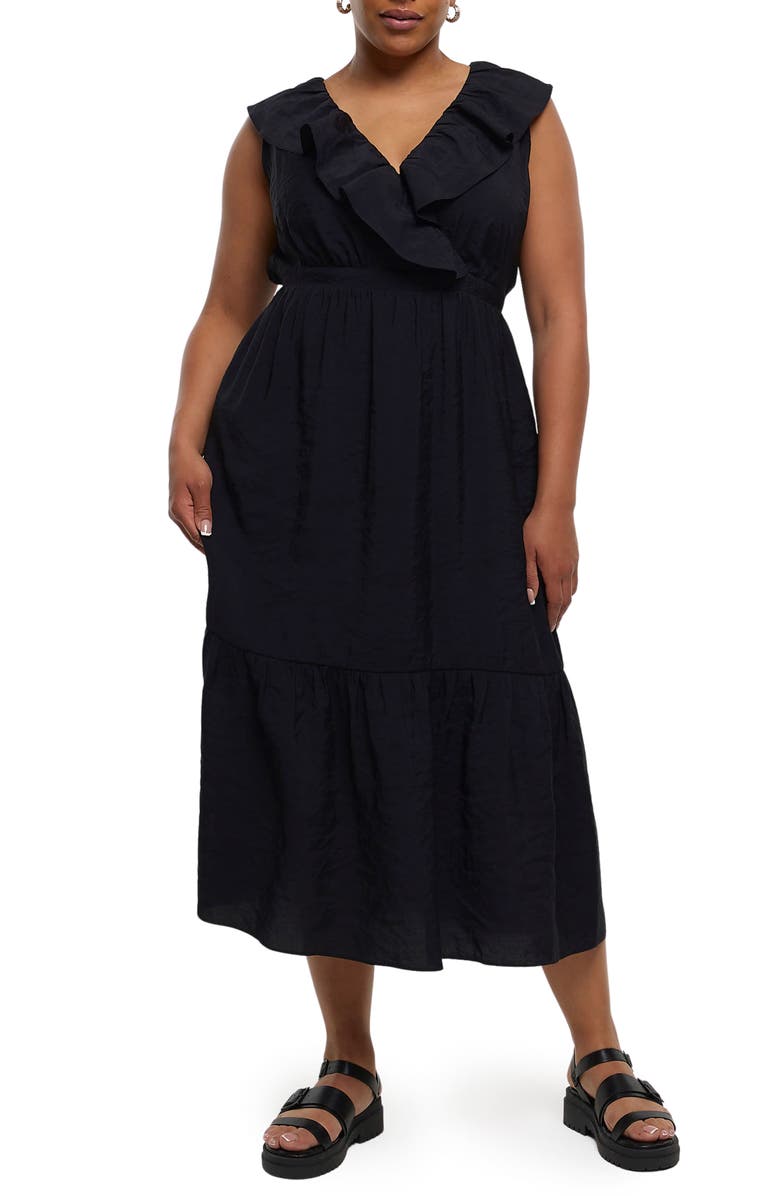 River Island Ruffle Sleeveless Maxi Dress, Main, color,