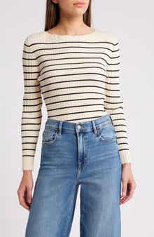 French Connection Stripe Rib Top