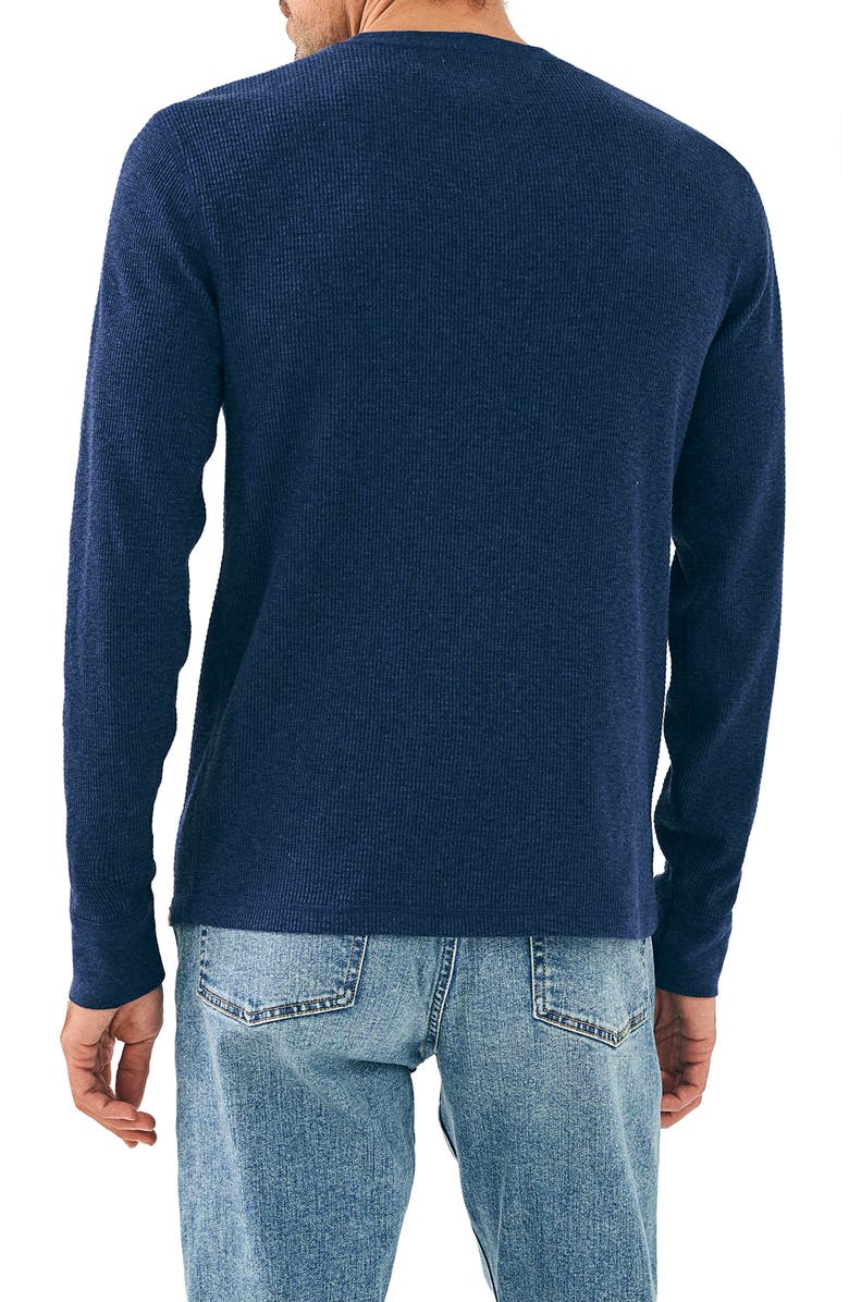 Faherty Surplus Long Sleeve Organic Cotton Waffle Henley, Alternate, color, Deep Sea Heather