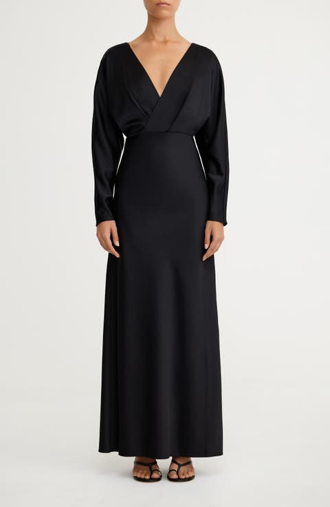 Lucile Long Sleeve Satin Gown