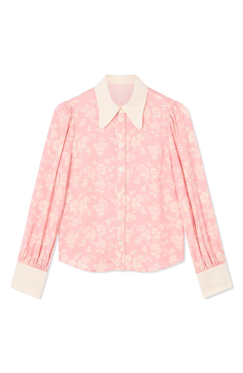 LK Bennett Sonya Floral Button-Up Shirt, Alternate, color, Pink Multi