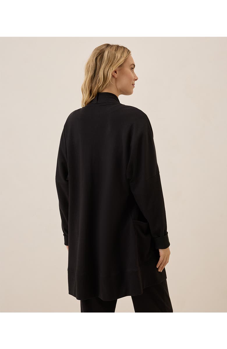 Pact Organic Cotton Airplane Wrap Cardigan, Alternate, color, Black