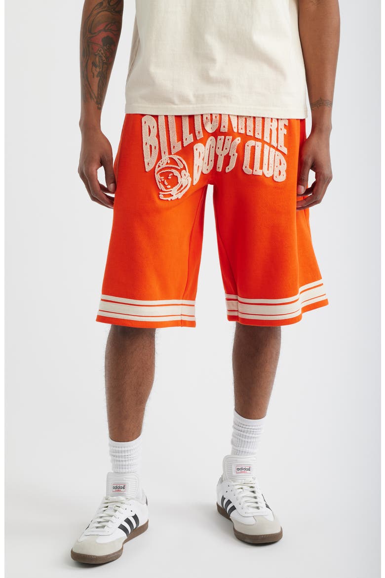Curve Logo Cotton Shorts, Main, color, TANGERINE LILY