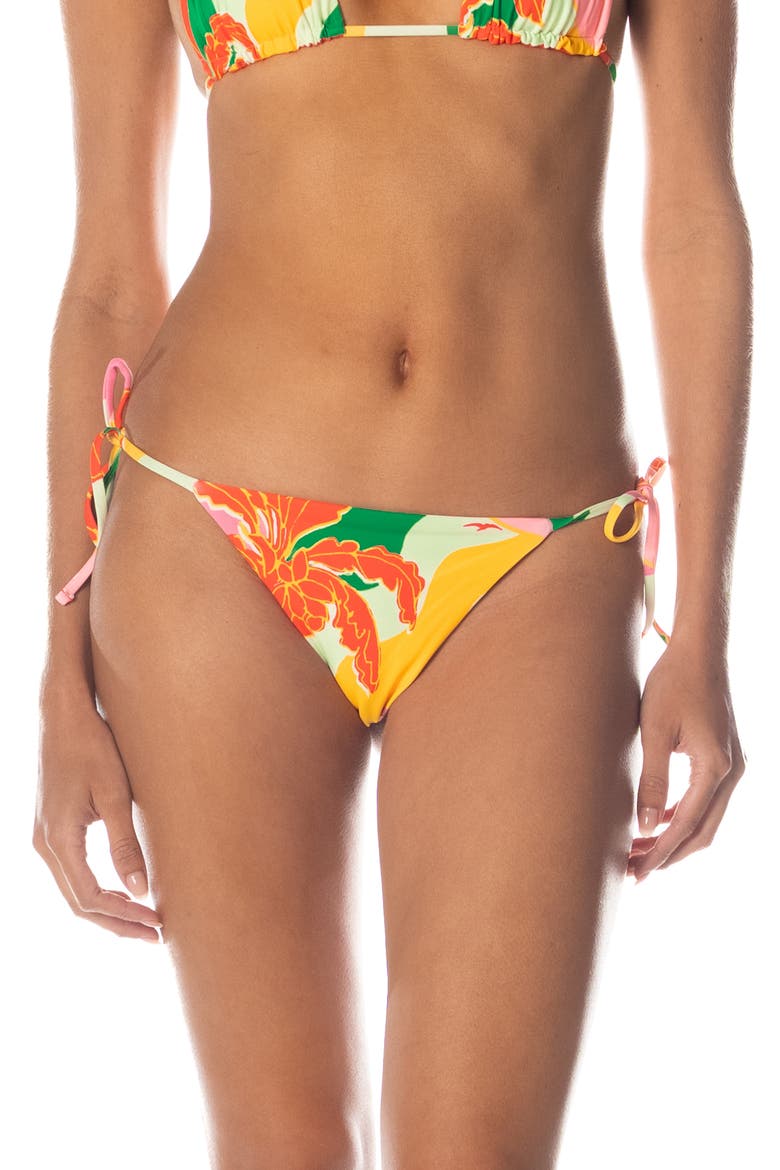 Tropical Breeze Sunning Reversible Side Tie Bikini Bottoms, Main, color, OPEN RED