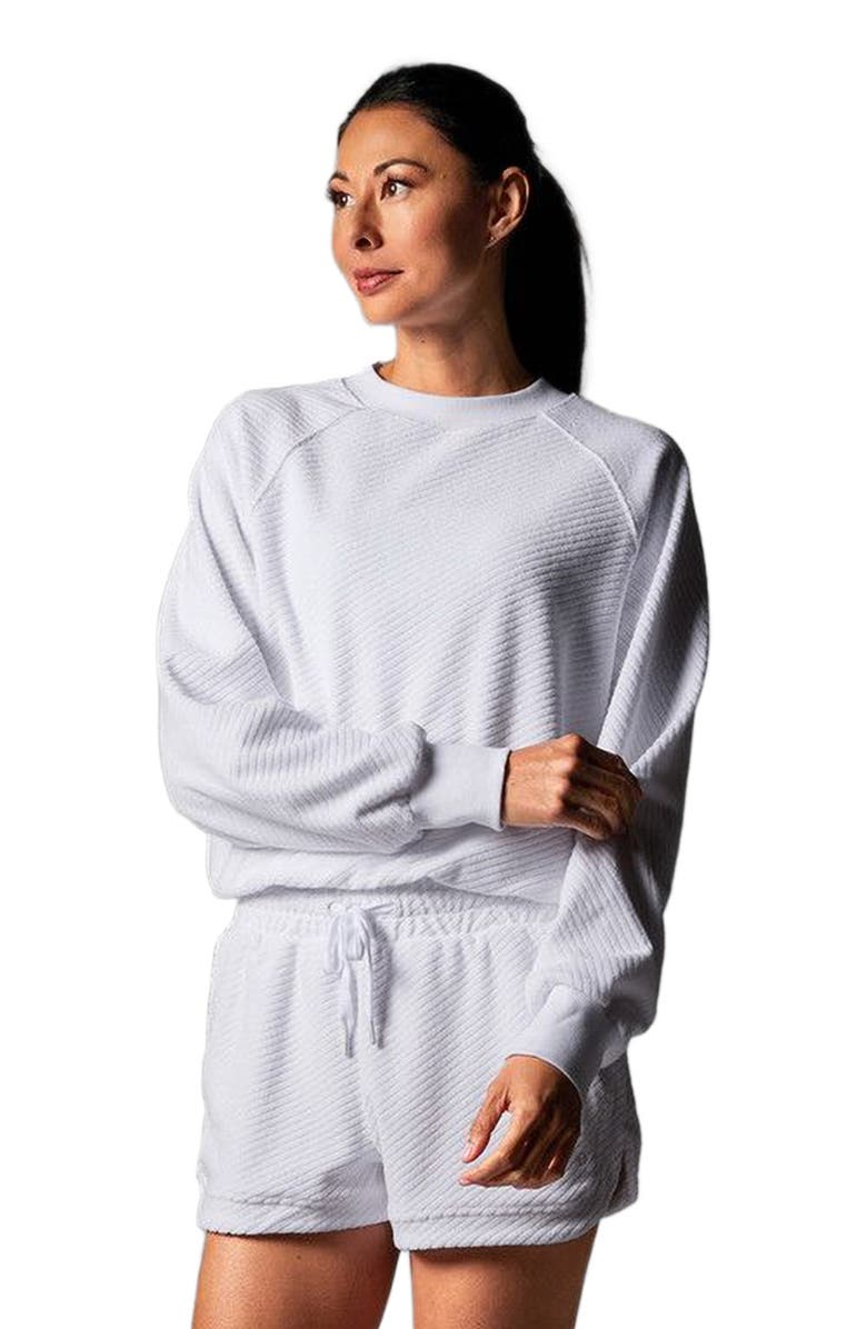 Tavi Ease Crew Terry Sweatshirt, Alternate, color, White